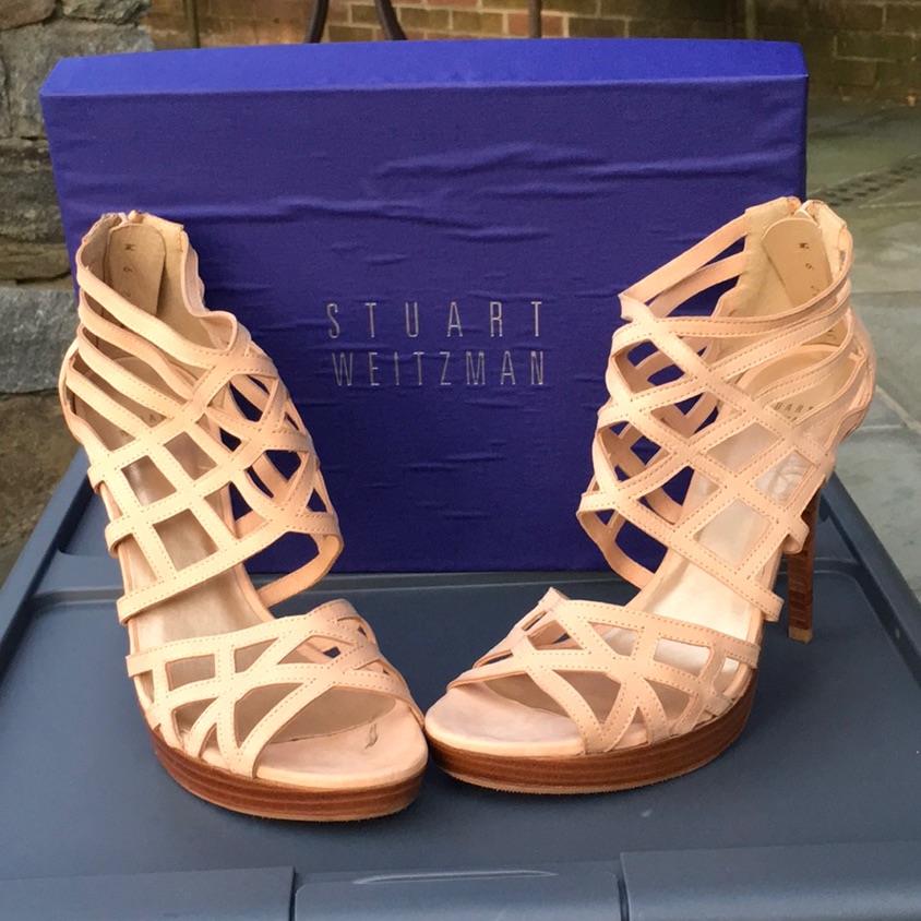 Stuart Weitzman Array Beige Sandal Heel